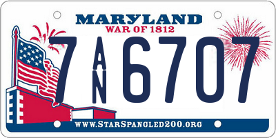 MD license plate 7AN6707