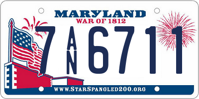 MD license plate 7AN6711