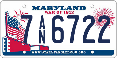 MD license plate 7AN6722