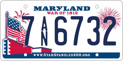 MD license plate 7AN6732