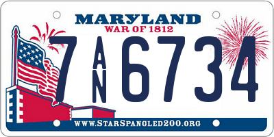 MD license plate 7AN6734