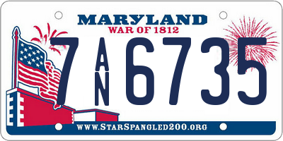 MD license plate 7AN6735