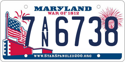 MD license plate 7AN6738