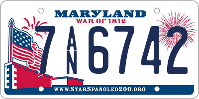 MD license plate 7AN6742