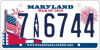 MD license plate 7AN6744