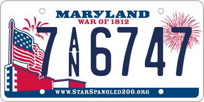 MD license plate 7AN6747