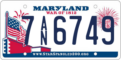 MD license plate 7AN6749