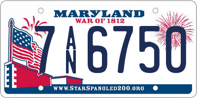 MD license plate 7AN6750