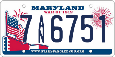 MD license plate 7AN6751