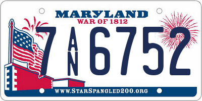 MD license plate 7AN6752