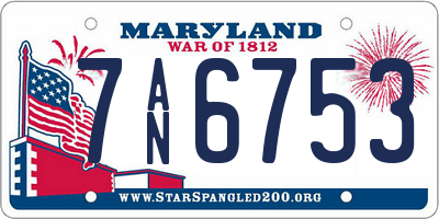 MD license plate 7AN6753