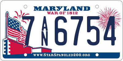 MD license plate 7AN6754