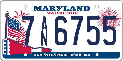 MD license plate 7AN6755