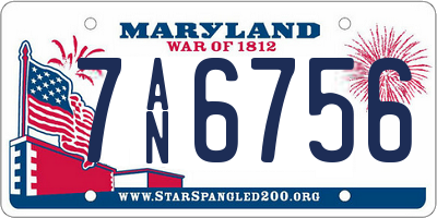 MD license plate 7AN6756