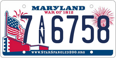 MD license plate 7AN6758