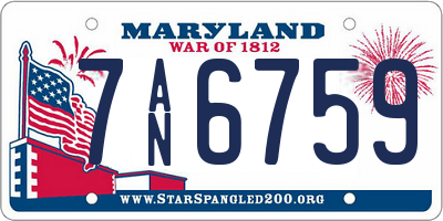 MD license plate 7AN6759