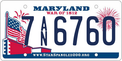 MD license plate 7AN6760