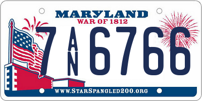 MD license plate 7AN6766