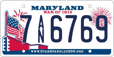 MD license plate 7AN6769