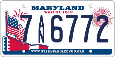 MD license plate 7AN6772