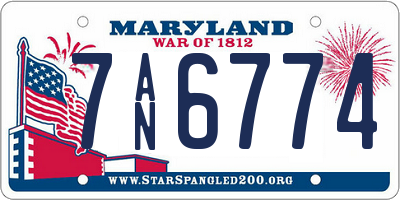 MD license plate 7AN6774