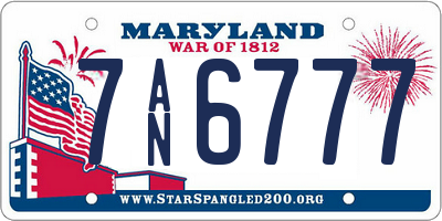 MD license plate 7AN6777