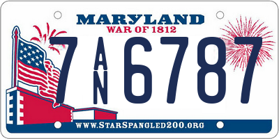 MD license plate 7AN6787