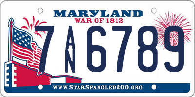 MD license plate 7AN6789