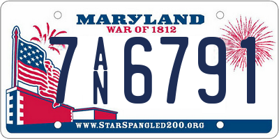 MD license plate 7AN6791