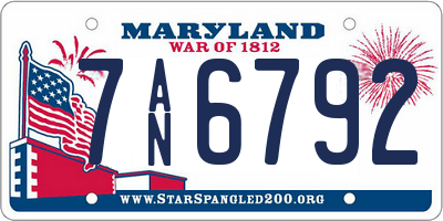 MD license plate 7AN6792