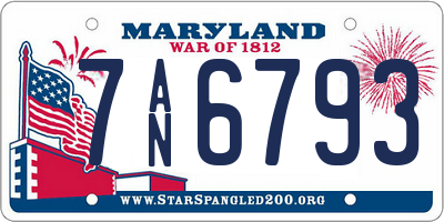 MD license plate 7AN6793