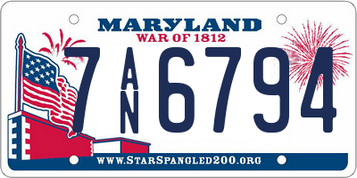MD license plate 7AN6794