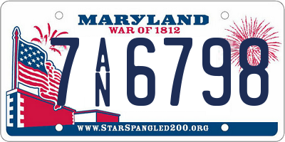 MD license plate 7AN6798