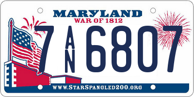 MD license plate 7AN6807