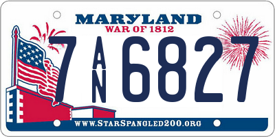 MD license plate 7AN6827