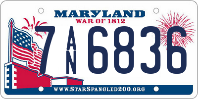 MD license plate 7AN6836