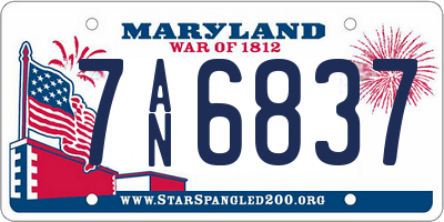 MD license plate 7AN6837