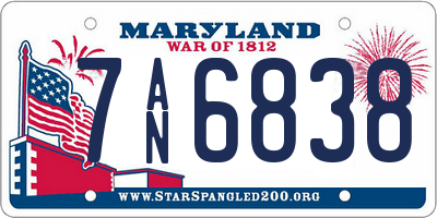 MD license plate 7AN6838