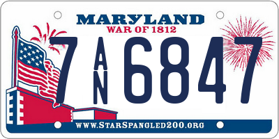 MD license plate 7AN6847