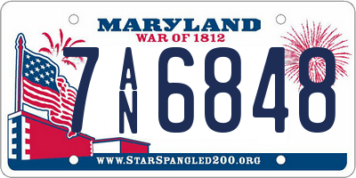 MD license plate 7AN6848