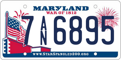 MD license plate 7AN6895
