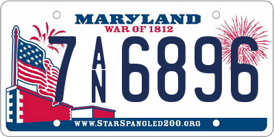 MD license plate 7AN6896