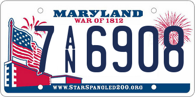 MD license plate 7AN6908