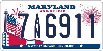 MD license plate 7AN6911