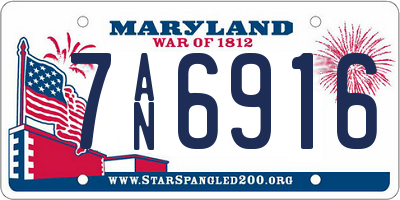 MD license plate 7AN6916