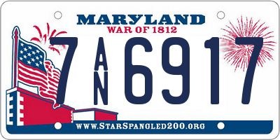 MD license plate 7AN6917