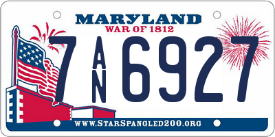 MD license plate 7AN6927