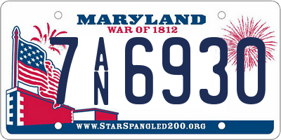 MD license plate 7AN6930