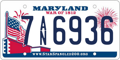 MD license plate 7AN6936