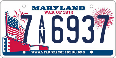 MD license plate 7AN6937
